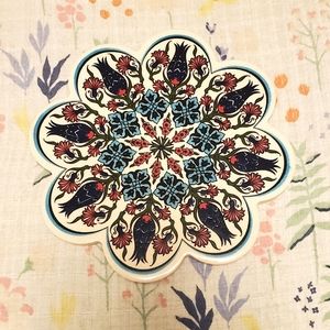 Decorative Turkish Ceramic Trivet 7" hot plate